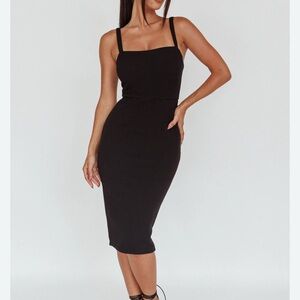 Lulus Black Spaghetti Strap Bodycon Dress NWT